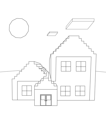 Coloring book houses from minecraft